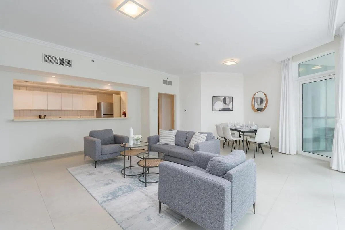 Premium 3-Bedroom With Direct Beach Access In Jbr Dubaj Apartmán